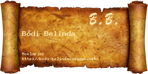 Bódi Belinda névjegykártya